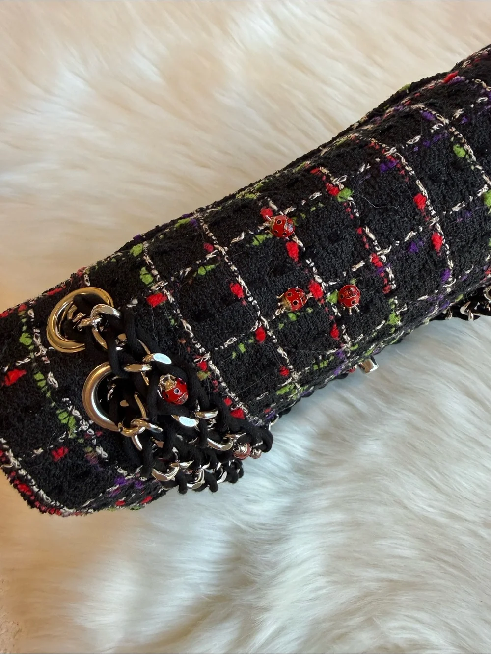 Chanel Ladybug Tweed Flap Bag - Pristine Condition, Full Set